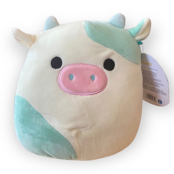 Squishmallows Other - Squishmallows Belana the Cow 7” Plush Blue White Stuffed Animal NEW